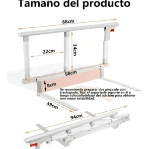 Baranda de Cama lateral anticaída para cuidado adulto